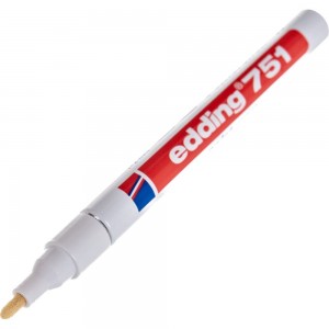 Лаковый маркер, белый, круглый наконечник 1-2мм Edding E-751-49