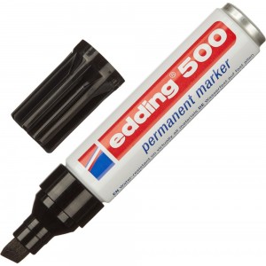 Перманентный маркер Edding BL черный 2-7 мм скошенный наконечник, блистер E-500#1