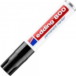 Перманентный маркер Edding черный, 4-12 мм, скошенный наконечник, блистер E-800#1