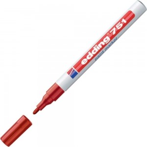 Лаковый маркер EDDING E-751/2 красный, 1-2 мм, мет. корп., 87776