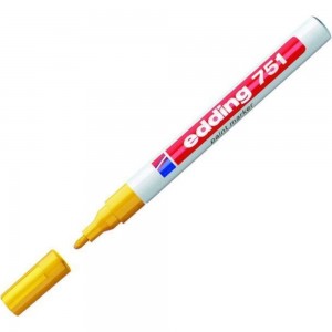 Лаковый маркер EDDING E-751/5 жёлтый, 1-2 мм, металлический корпус 87779