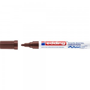 Матовый лаковый маркер Edding пигментные чернила, округлый наконечник, 2-4 мм, коричневый E-4000#7
