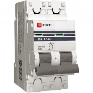 Автоматический двухполюсный выключатель EKF 32А С ВА47-63 4.5кА PROxima mcb4763-2-32C-pro 6599404