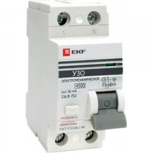 Выключатель дифференциального тока УЗО EKF 2п 40А 30мА АС PROxima elcb-2-40-30-em-pro 9129141