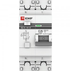 Автоматический выключатель дифференциального тока 1п+N C 25A 30mA AC АД-32 EKF PROxima DA32-25-30-pro 303879