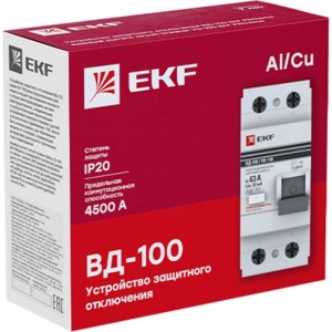 Выключатель дифференциального тока УЗО EKF 2п 16А 30мА АС PROxima elcb-2-16-30-em-pro 8469014