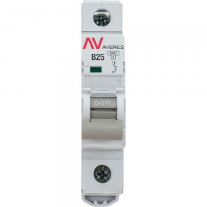 Автоматический выключатель EKF AVERES AV-6, 1P, 25A, B, 6kA, SQ mcb6-1-25B-av