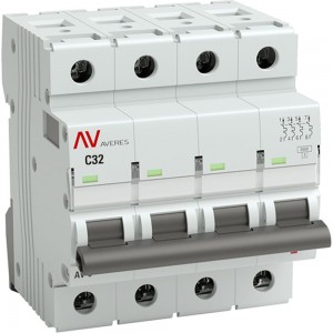 Автоматический выключатель EKF AVERES AV-6, 4P, 32A, C, 6kA, SQ mcb6-4-32C-av