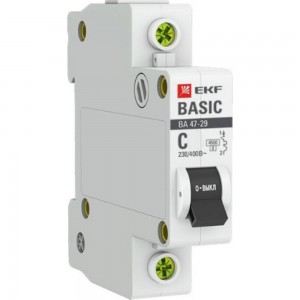 Автоматический выключатель EKF Basic ВА 47-29, 1P, 50А, C, 4,5кА, SQ mcb4729-1-50C