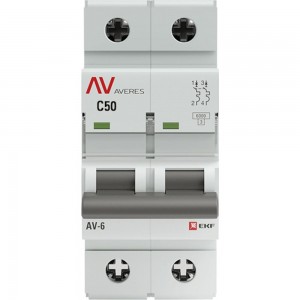 Автоматический выключатель EKF AV-6 2P 50A C 6kA AVERES SQmcb6-2-50C-av