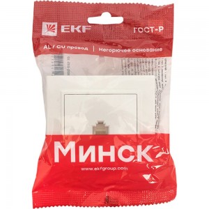 Розетка EKF Минск RJ-45 1-местная СП белая Basic SQERK01-035-10