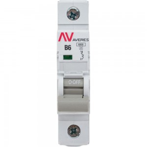 Автоматический выключатель EKF AVERES AV-6, 1P, 6A, 6kA, SQ mcb6-1-06B-av