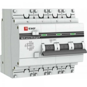 Дифференциальный автомат EKF АД-32 3P+N 40А/30мА PROxima SQDA32-40-30-4P-a-pro