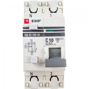 Дифференциальный автомат EKF АД-32 1P+N 10А/30мА 4,5кА PROxima DA32-10-30-pro
