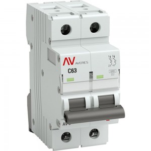 Автоматический выключатель EKF AVERES AV-6, 2P, 63A, 6kA, SQ mcb6-2-63C-av