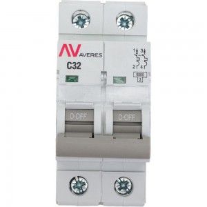 Автоматический выключатель EKF AV-6, 2P, 32A, 6kA, AVERES, SQ mcb6-2-32C-av