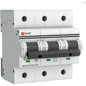 Автоматический выключатель EKF PROxima ВА 47-125, 3P, 80А, 15кА SQmcb47125-3-80C