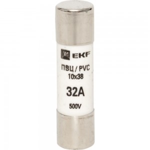 Цилиндрическая плавкая вставка EKF ПВЦ, 32А 20 шт PROxima pvc-10x38-32
