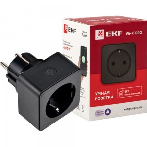Умная розетка EKF Wi-Fi PRO HomeConnect, черная RCS-2-WF