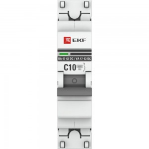 Автоматический выключатель EKF 1P 10А C 6кА ВА 47-63 DC PROxima mcb4763-DC-1-10C-pro