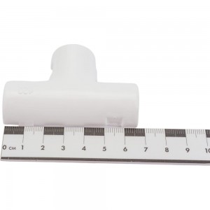 Cоединительный тройник для трубы EKF 20 мм, белый, упаковка 5 штук Plast tr-t-20w-r