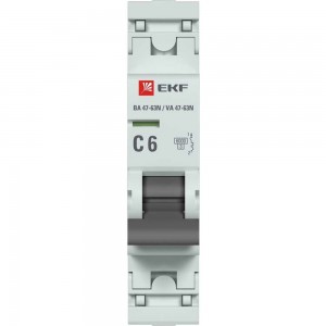 Автоматический выключатель EKF 1P 6А (C) 6кА ВА 47-63N PROxima M636106C