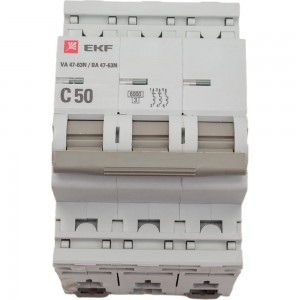 Автоматический выключатель EKF 3P 50А (C) 6кА ВА 47-63N PROxima M636350C