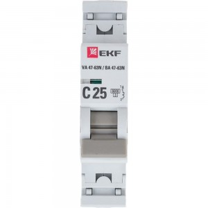 Автоматический выключатель EKF 1P 25А (C) 6кА ВА 47-63N PROxima M636125C