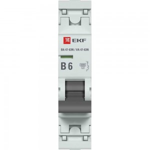 Автоматический выключатель EKF 1P 6А (B) 6кА ВА 47-63N PROxima M636106B