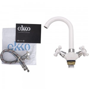 Смеситель для раковины Ekko с гайкой, белый E13332