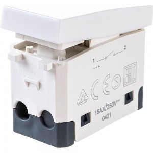 1-клавишный выключатель Экопласт 45х22. 5 схема 1 16 A. 250 B белый LK45 850104-1