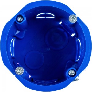 Установочная коробка для г/к Экопласт D-68x45 мм, с металлическими лапками, синий IP30 44663-1