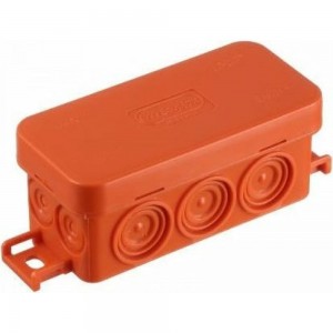 Огнестойкая коробка Экопласт JBL090 E110, о/п 90х42х40, 10 выходов, IP55, 4P, цвет оранжевый 43154HF