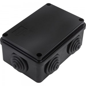 Распределительная коробка Экопласт JBS120 о/п 120x80x50, 6 выходов, IP55 цвет черный 44008BL-1