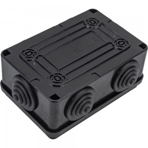 Распределительная коробка Экопласт JBS120 о/п 120x80x50, 6 выходов, IP55 цвет черный 44008BL-1