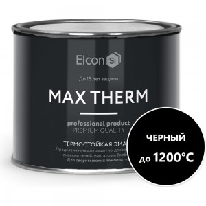 Термостойкая эмаль Elcon Max Therm черная 1200 градусов 0,4 кг 00-00004052