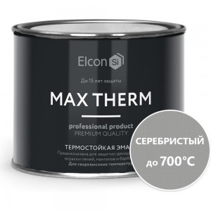 Термостойкая эмаль Elcon Max Therm серебристая 700 градусов 0,4 кг 00-00004061
