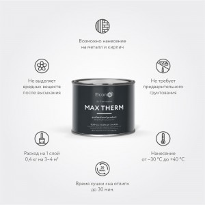 Термостойкая эмаль Elcon Max Therm серебристая 700 градусов 0,4 кг 00-00004061