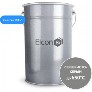 Термостойкая эмаль Elcon КО-8101 серебристо-серая, 650 градусов, 25 кг 00-00003974