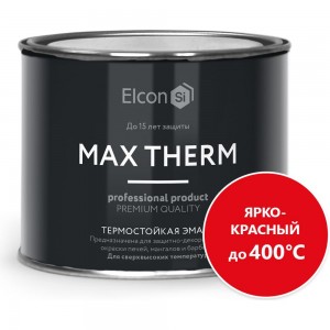 Термостойкая эмаль Elcon Max Therm ярко-красная, 400 градусов, 0,4 кг 00-00002926