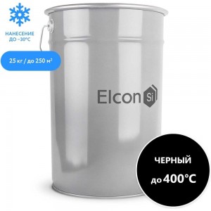 Термостойкая кремнийорганическая эмаль Elcon Max Therm черная, 400 градусов, 25 кг 00-00000007