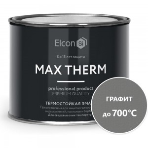 Термостойкая эмаль Elcon Max Therm графит, 700 градусов, 0,4 кг 00-00002910