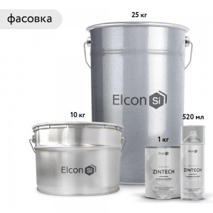 Цинконаполненная грунт-эмаль Elcon zintech серый 10 кг 00-00461488