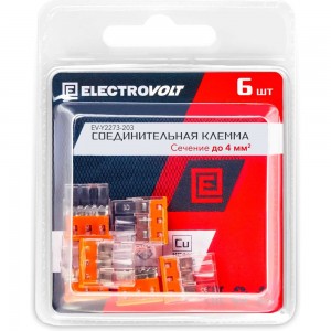 Компактная 3-проводная клемма ELECTROVOLT 2273-203 6 штук/упаковка EV-Y2273-203_6