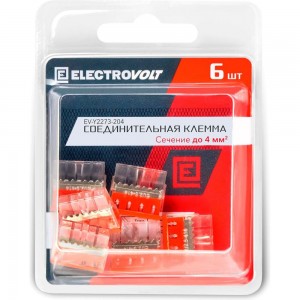 Компактная 4-проводная клемма ELECTROVOLT 2273-204 6 штук/упаковка EV-Y2273-204_6
