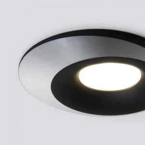 Встраиваемый светильник Elektrostandard 124 MR16, черный, серебро a053358