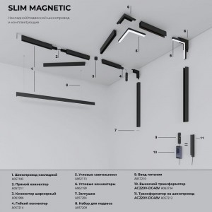 Трековый светильник Elektrostandard Slim Magnetic WL02 12W 4200K черный 85008 01 a057196