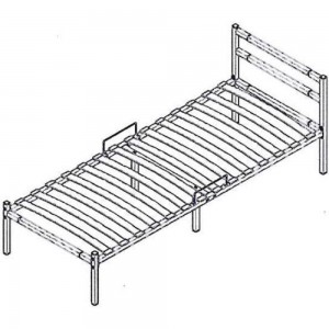 Разборная кровать Элимет 900x2000 мм металлическая с опорами и спинкой БП-00002065