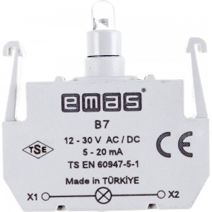 Блок-контакт подсветки Emas B7 с синим светодиодом, серия B, 12-30 В AC/DC B7