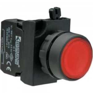 Нажимная кнопка Emas круглая красная, 1НО, серия C, 250В AC, 4А, CP100DK